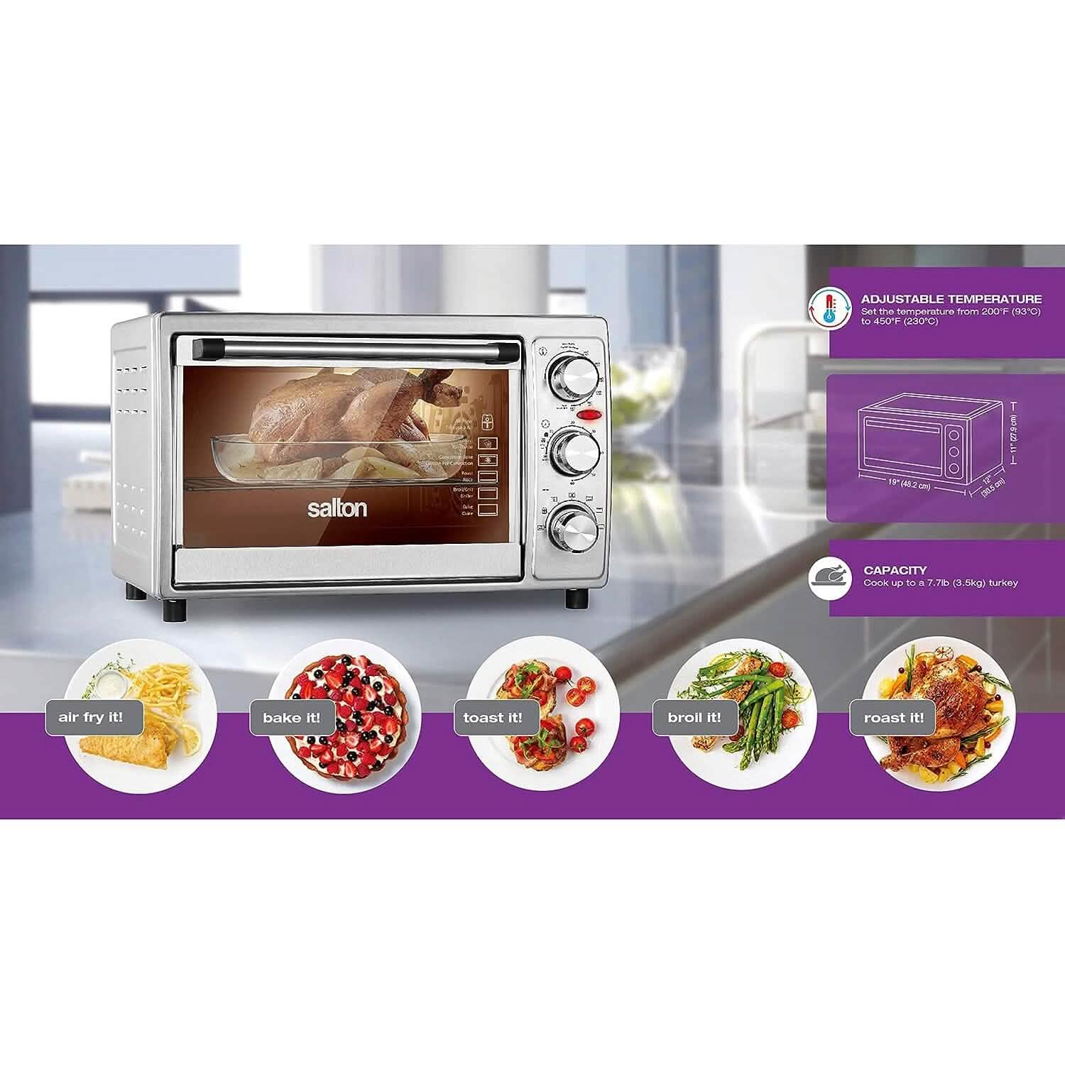 Salton Stainless Steel Air Fryer Toaster Oven DailySale
