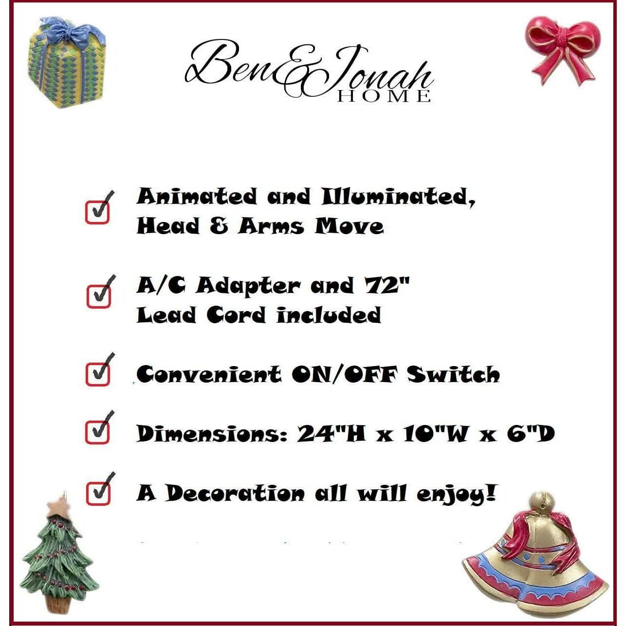 Santa's Workshop Collection 24" Animated Christmas Holiday Figurines DailySale