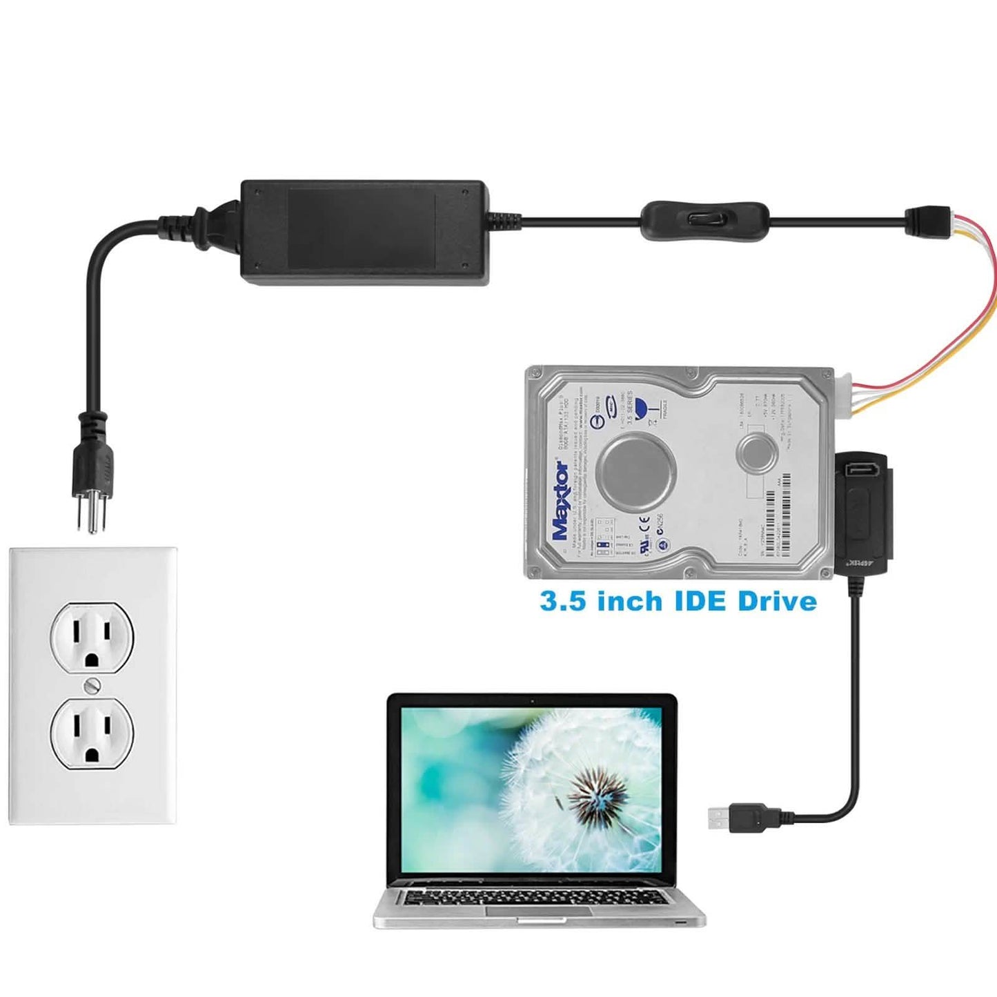 SATA PATA IDE to USB 2.0 Adapter Converter Cable For 2.5" 3.5" Hard Drive Disk DailySale