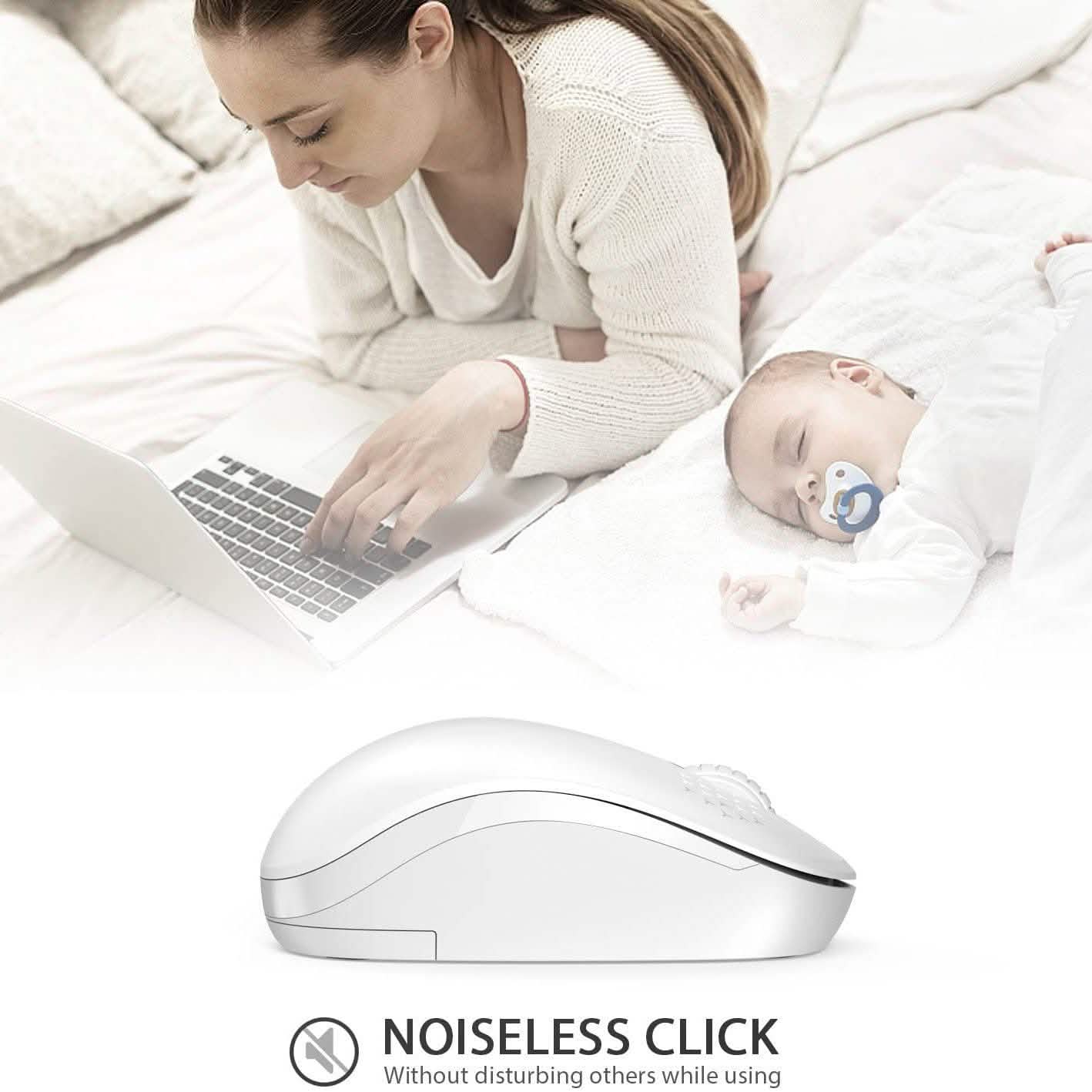 Seenda Wireless Mouse, 2.4G Noiseless Mouse with USB Receiver Portable DailySale
