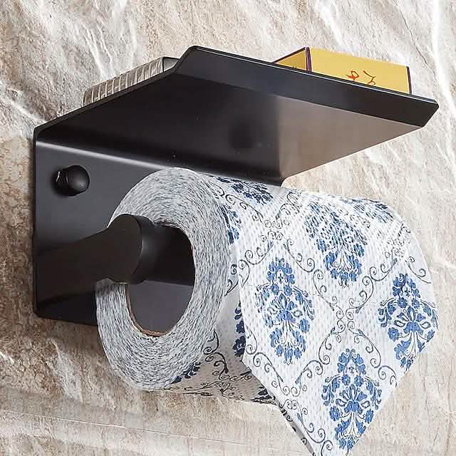 Self-adhesive Toilet Paper Holder With Shelf DailySale