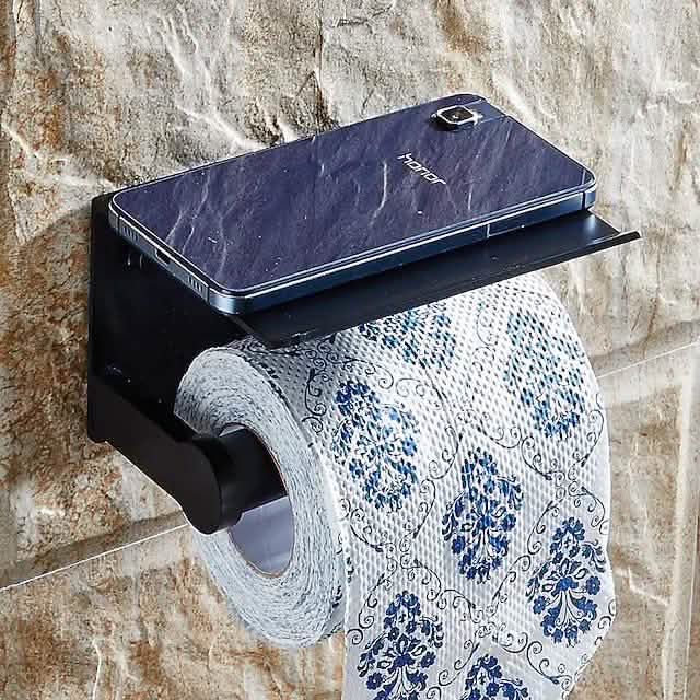 Self-adhesive Toilet Paper Holder With Shelf DailySale