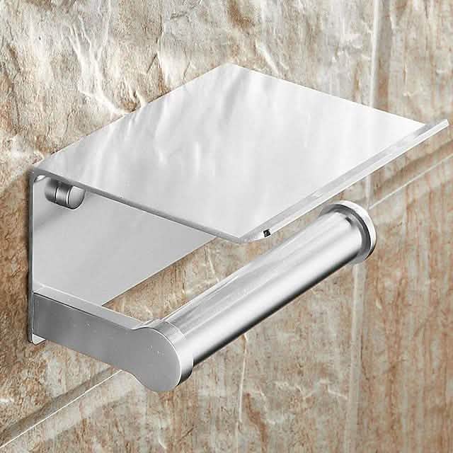 Self-adhesive Toilet Paper Holder With Shelf DailySale