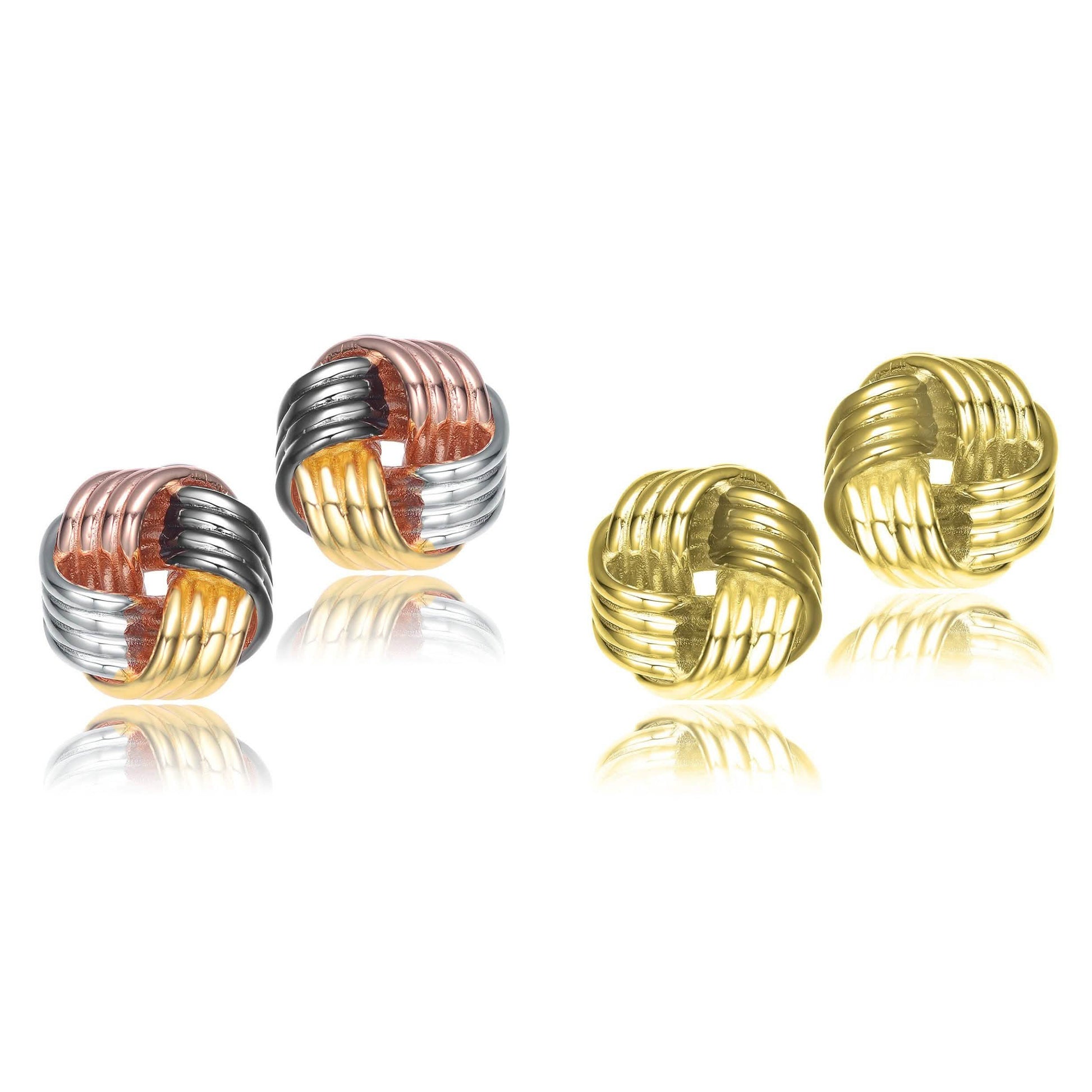 Set of 2: Twisted Button Stud Earrings DailySale