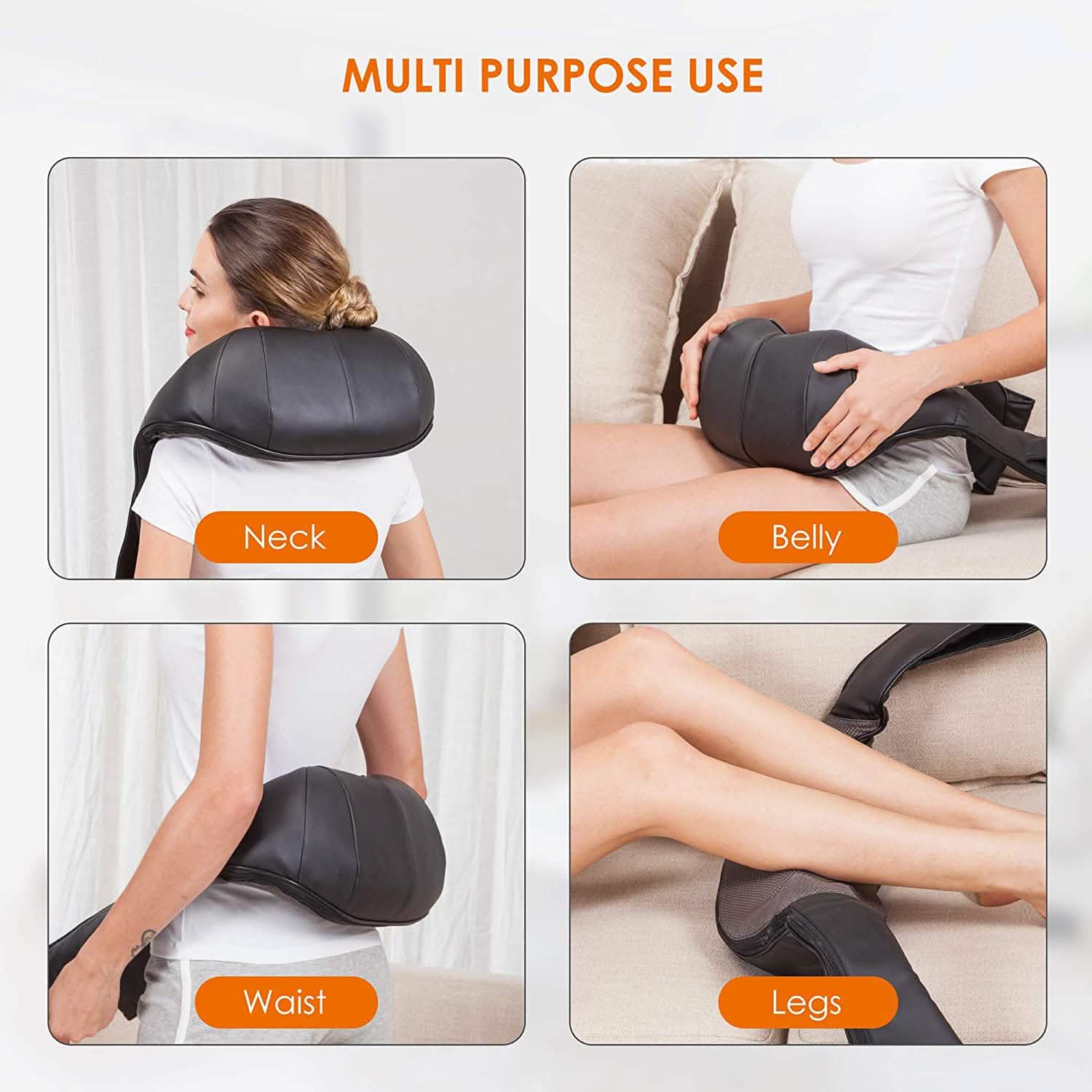 Shiatsu Neck and Shoulder Massager - 4D Back Massager with Heat DailySale