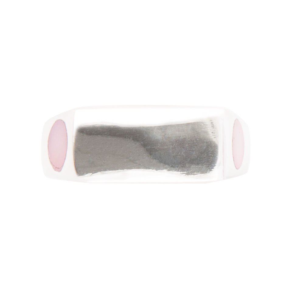 Signet Pink Opal and Sterling Silver In The Hole Ring Barse Jewelry