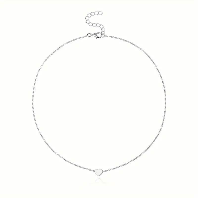Simple Exquisite Heart-Shaped Pendant Alloy Necklace DailySale