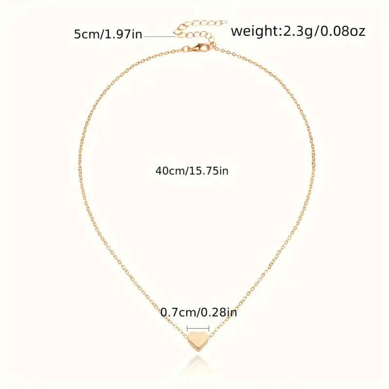 Simple Exquisite Heart-Shaped Pendant Alloy Necklace DailySale