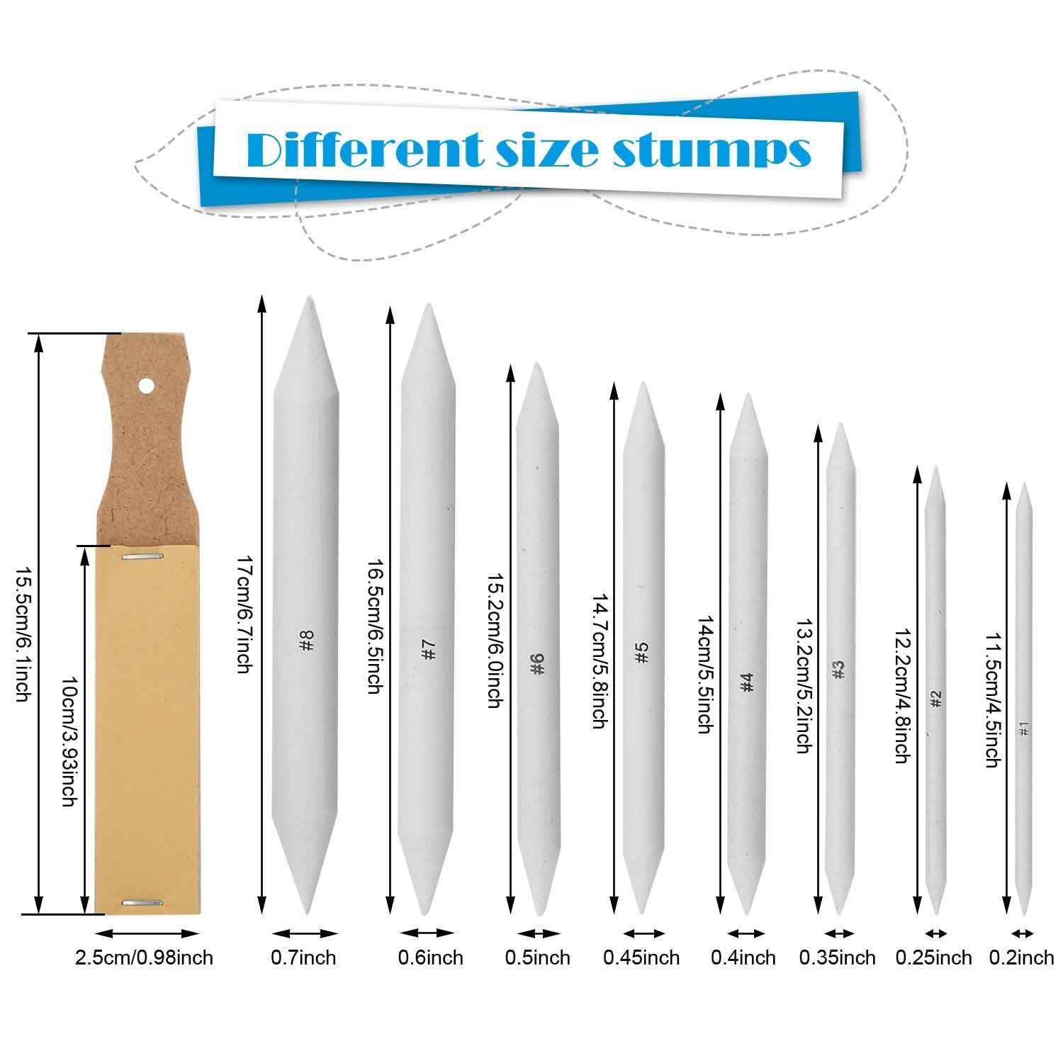 Sketch Drawing Tools Blending Stumps Set Sandpaper Pencil Sharpeners Erasers Bag DailySale