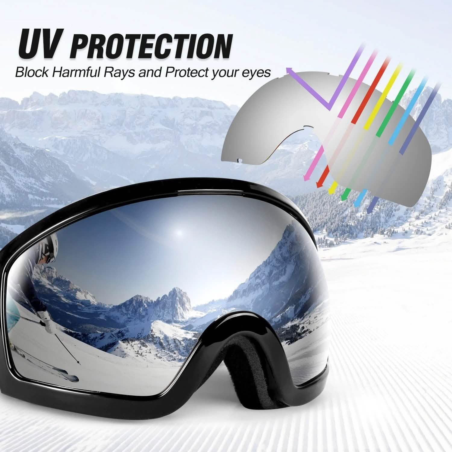 Ski Goggles Double Lens Anti-Fog Winter Windproof DailySale