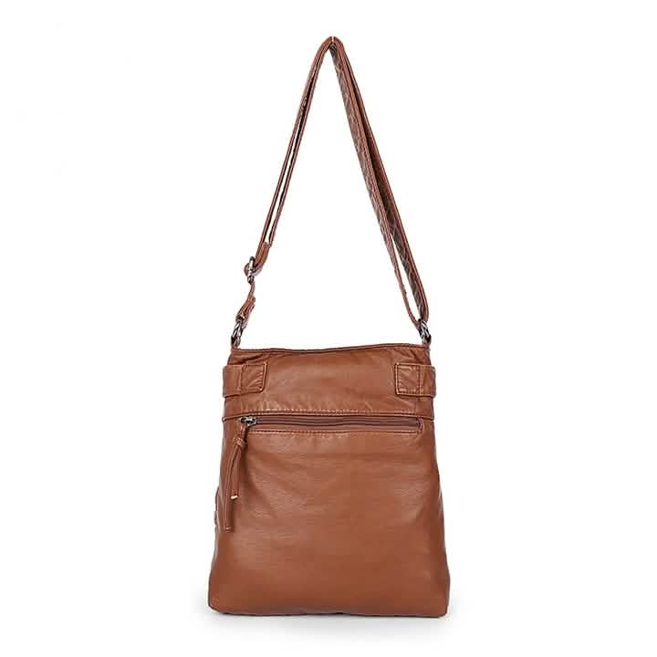 Super Soft Genuine Leather Top Belt Accent Crossbody Bag DailySale