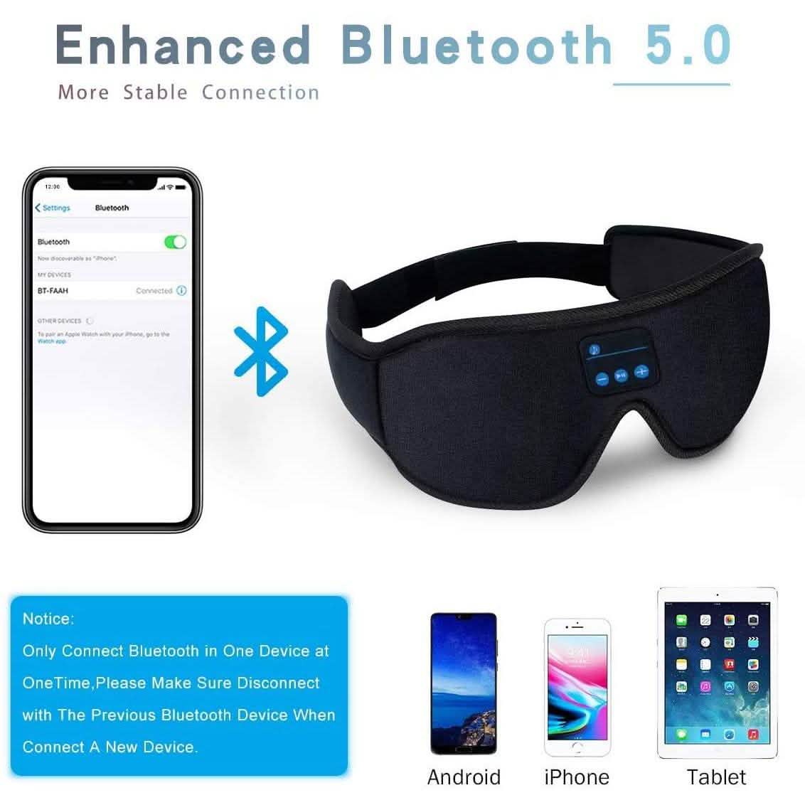 Sleep Headset Bluetooth 5.0 Wireless 3D Eye Mask DailySale
