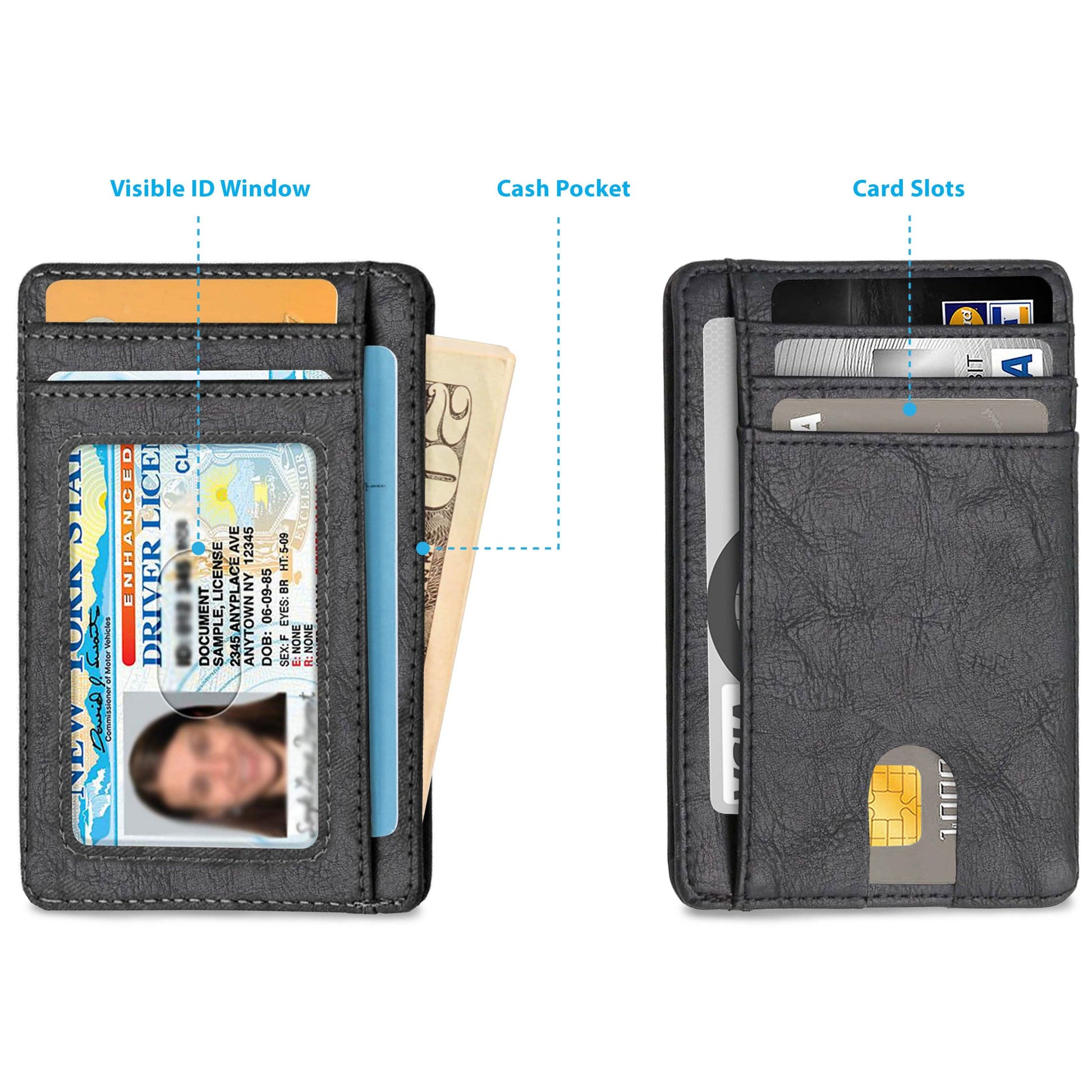 Slim Minimalist Front Pocket RFID Blocking Leather Wallets for Men Women DailySale