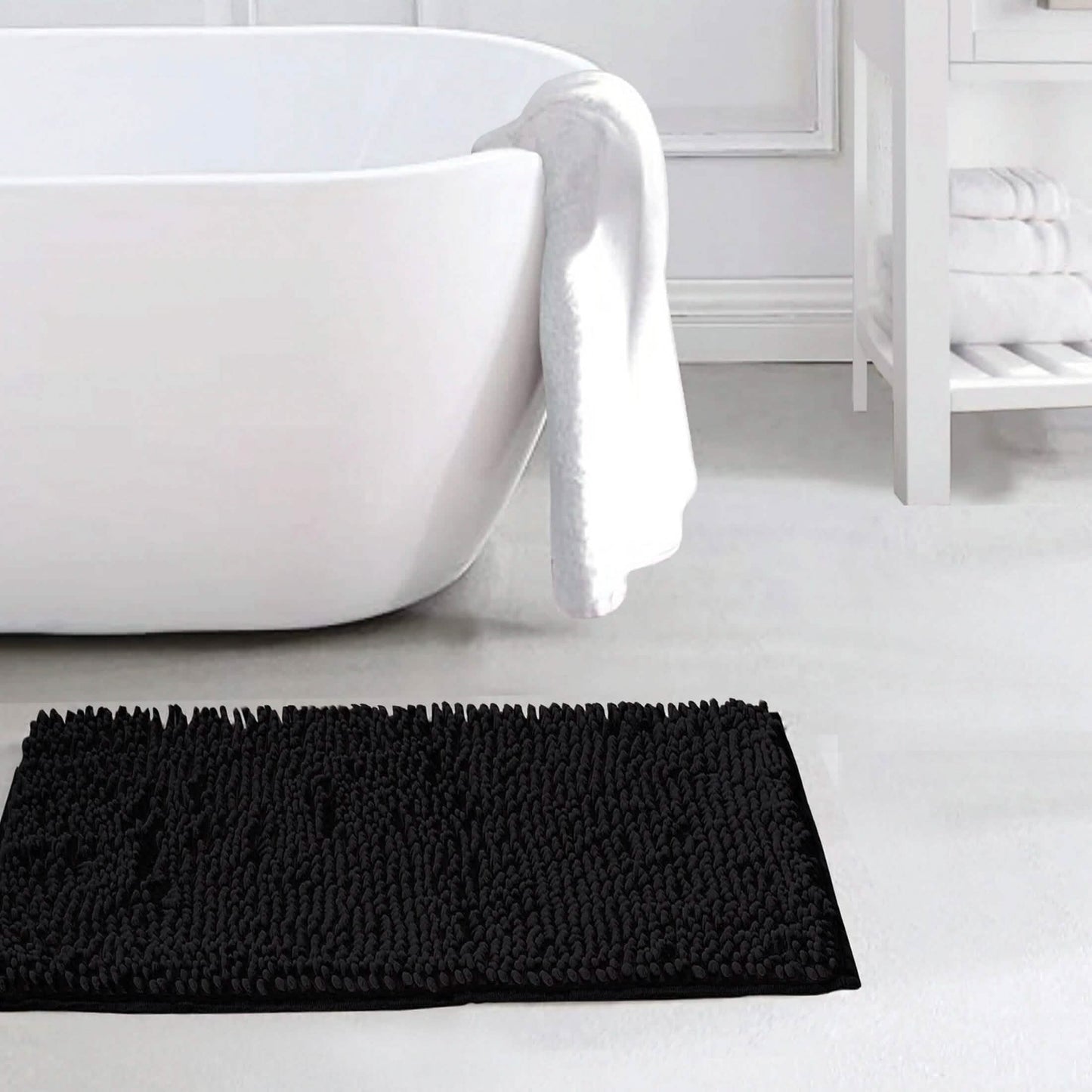 Slip-Resistant Shag Anna Chenille Soft Absorbent Bath Mat Bathroom Rug 17" x 24" DailySale