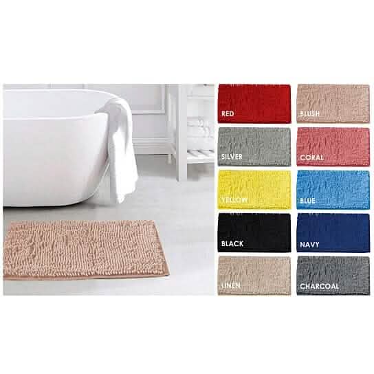 Slip-Resistant Shag Anna Chenille Soft Absorbent Bath Mat Bathroom Rug 17" x 24" DailySale