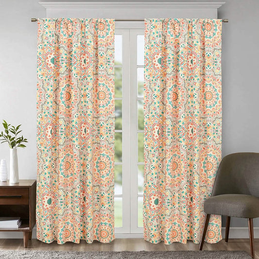 2-Piece Set: Sloane Street Cozumel Medallion Window Curtain Panel Pair DailySale
