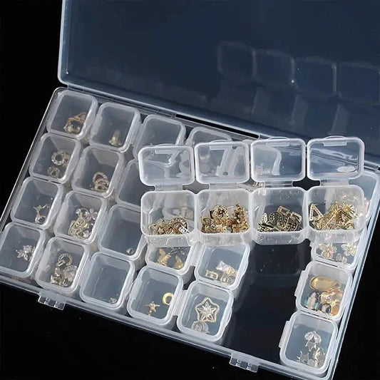 Small 28 Grids Diamond Box Clear Plastic Jewelry Craft Storage Container DailySale