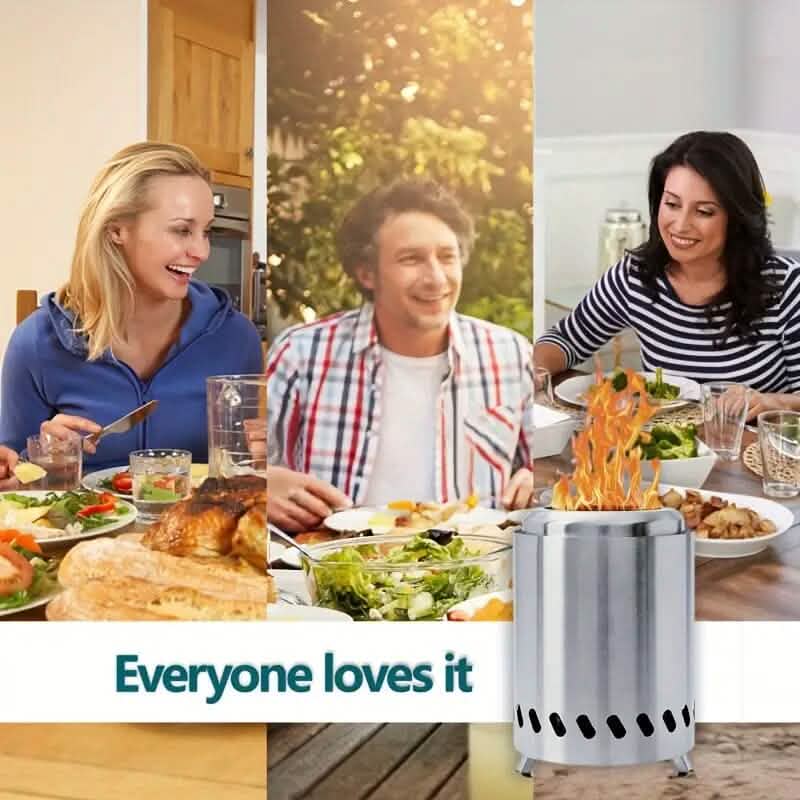 Small Portable Table Fire Pit with Stand & Carry Bag DailySale