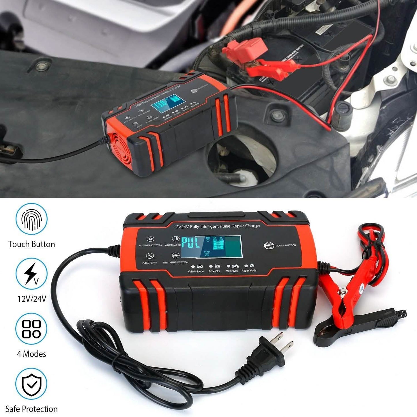 Smart Automatic Battery Charger with LCD Display DailySale