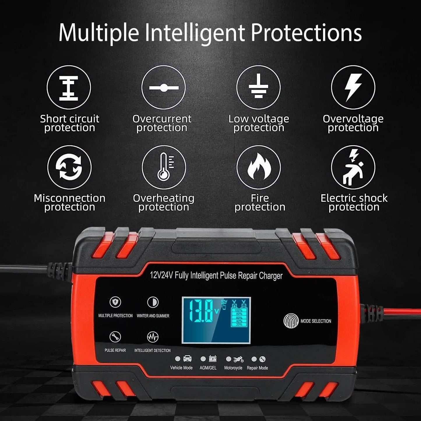 Smart Automatic Battery Charger with LCD Display DailySale