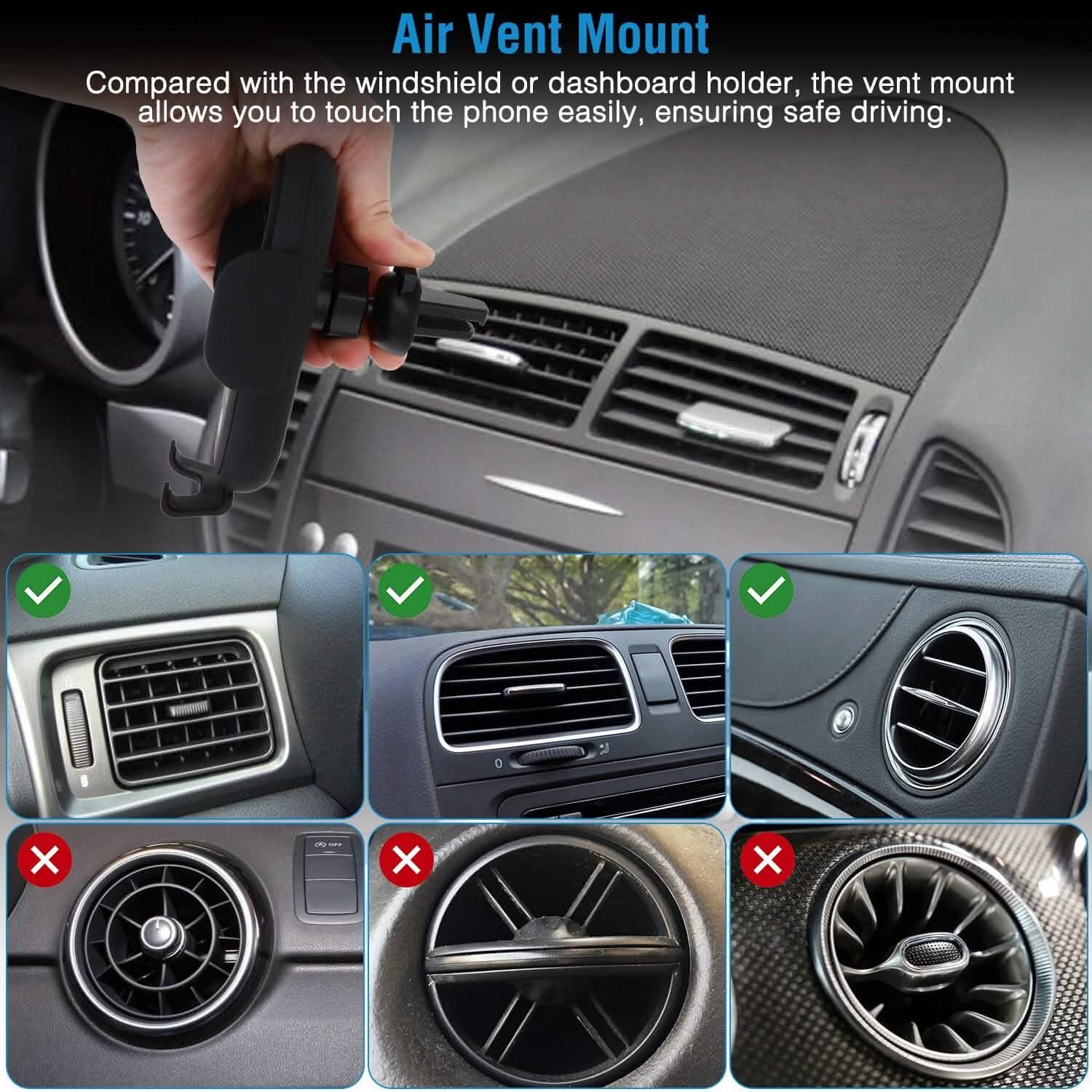 Smart Car Wireless Charger Auto Sensing Phone Holder 10W Qi Fast Charging Air Vent DailySale