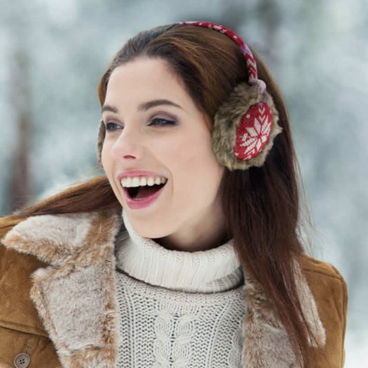 Snowflake Earmuffs with Fur Trim DailySale