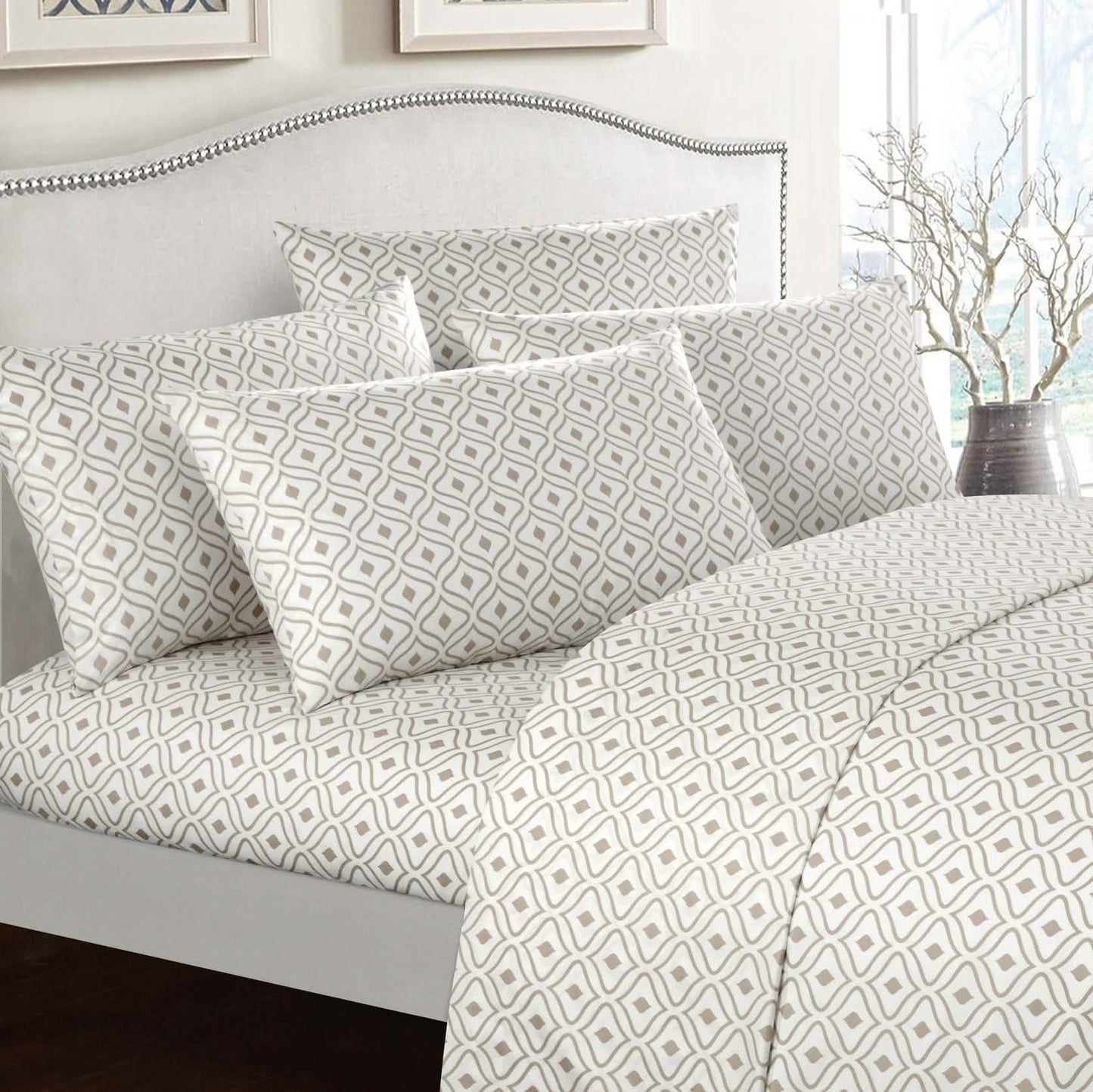 Soft Two-Tone Diamond Print Deep Pocket Sheet Sets DailySale