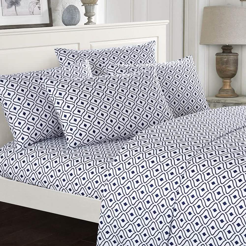 Soft Two-Tone Diamond Print Deep Pocket Sheet Sets DailySale