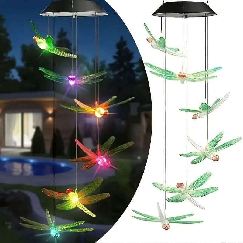 Solar Dragonfly Wind Chimes Lights DailySale