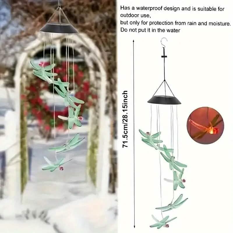 Solar Dragonfly Wind Chimes Lights DailySale