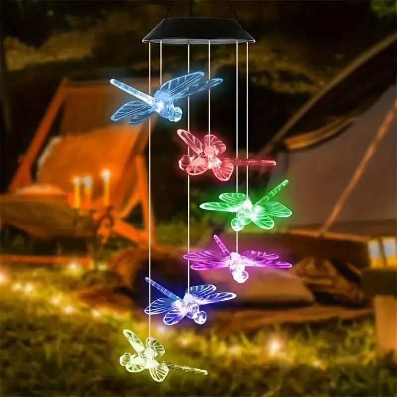 Solar Dragonfly Wind Chimes Lights DailySale