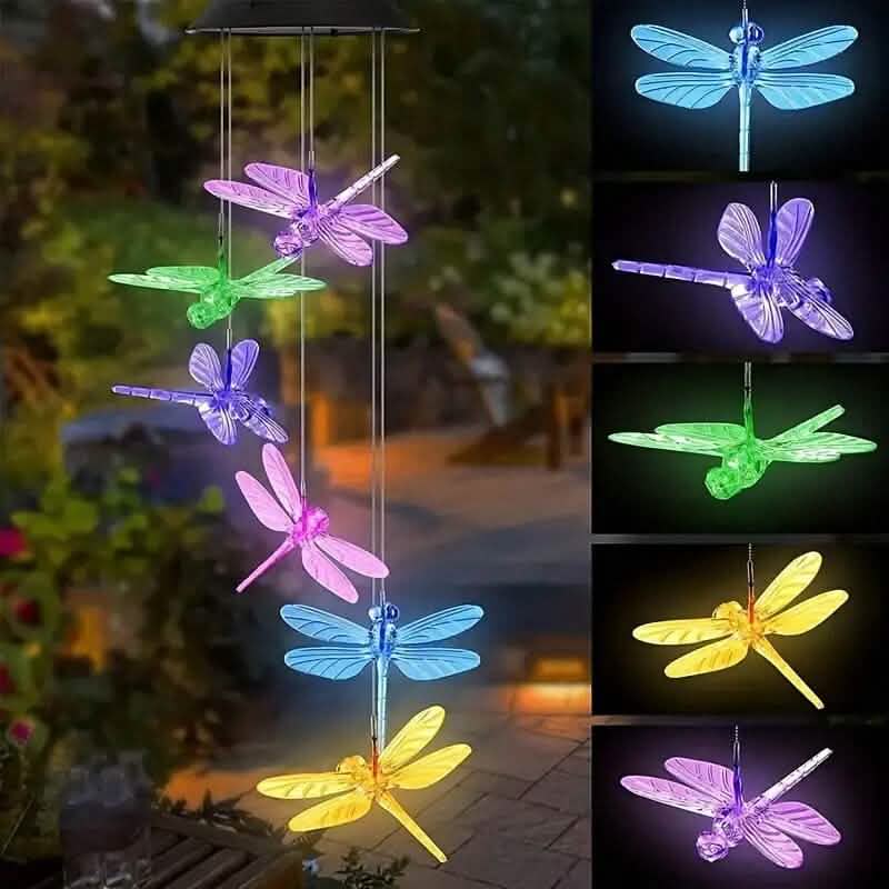 Solar Dragonfly Wind Chimes Lights DailySale