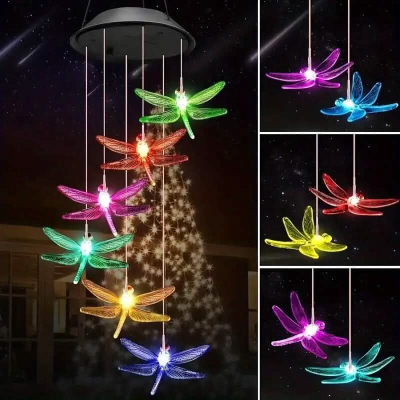 Solar Dragonfly Wind Chimes Lights DailySale