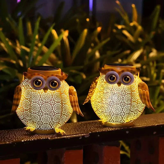 Solar Garden Hanging Light Owl Pattern DailySale