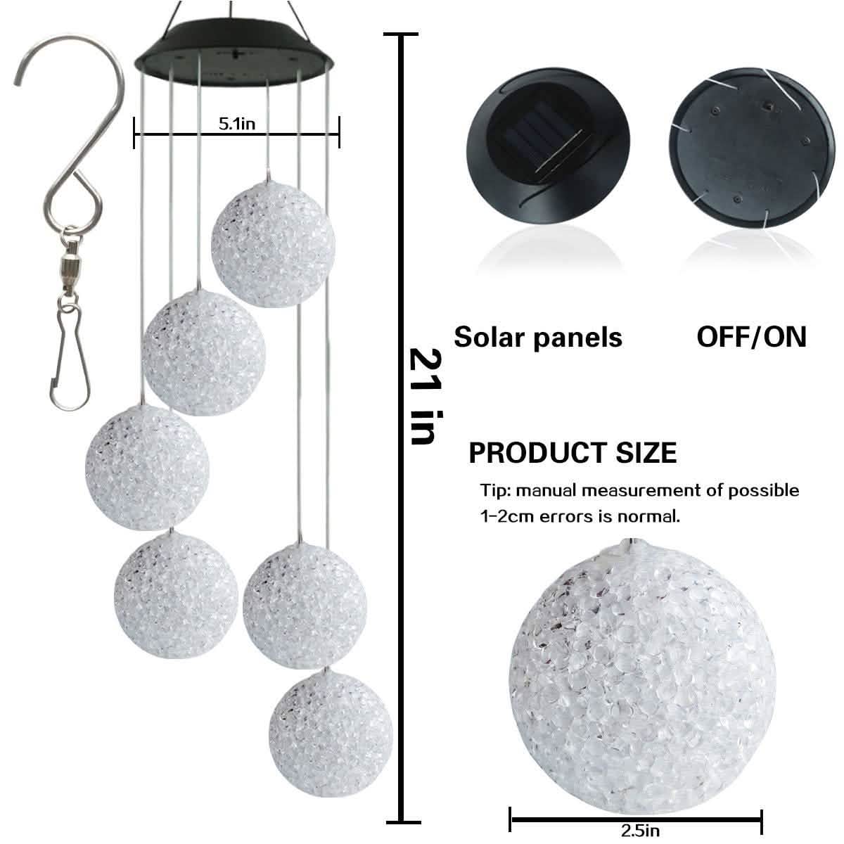 Solar LED Color Changing Wind Chime Light Spinner Hanging Spiral String Light DailySale