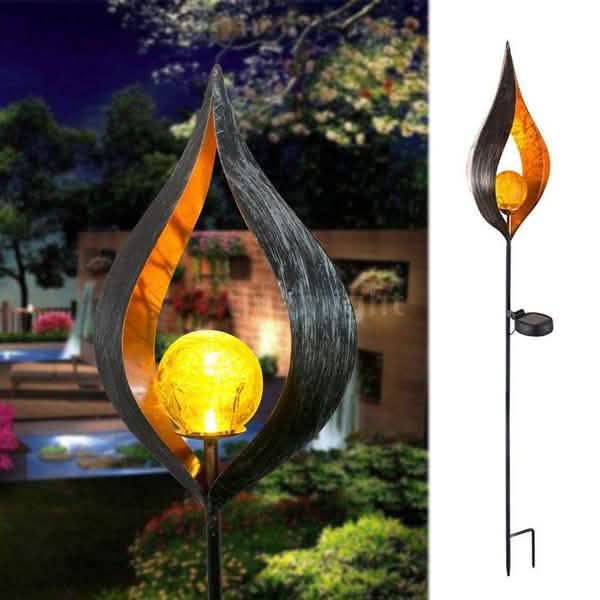 Solar LED Simulate Flame Light Lawn Lantern Lamp Waterproof Outdoor Lights DailySale