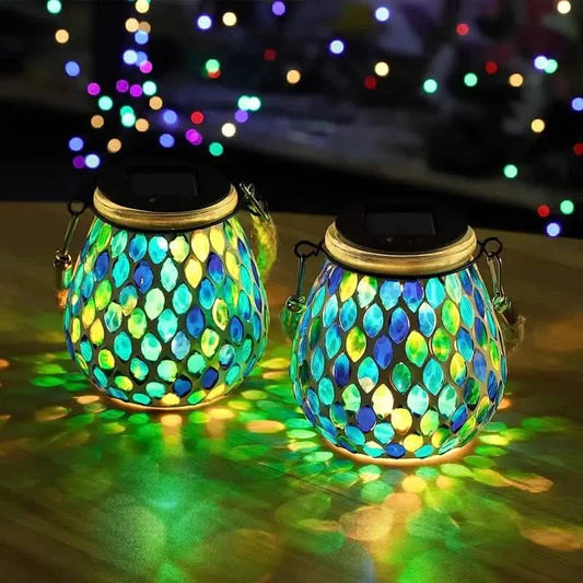 Solar Outdoor Mosaic Lantern DailySale