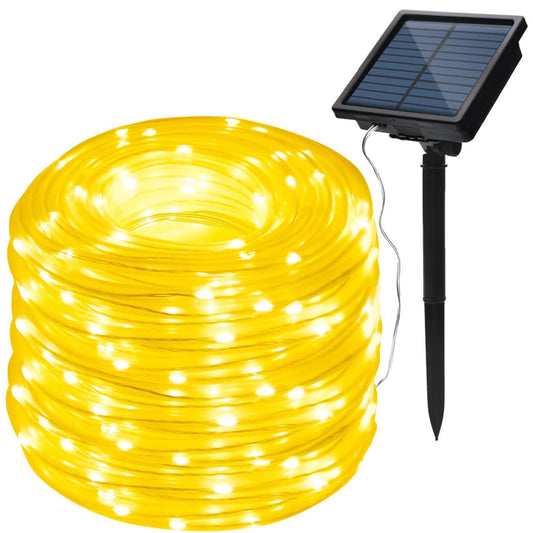 Solar Panel Powered 75.5 Ft. Warm White Rope String Fairy Lights DailySale