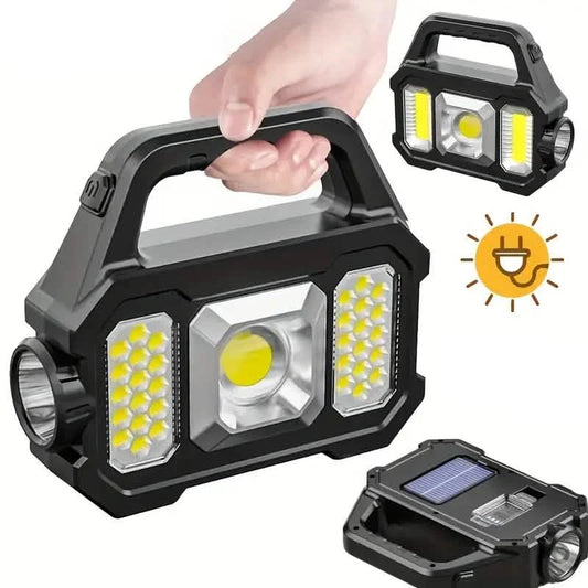 Solar Portable Flashlight & Handheld Searchlight with Side Lights DailySale