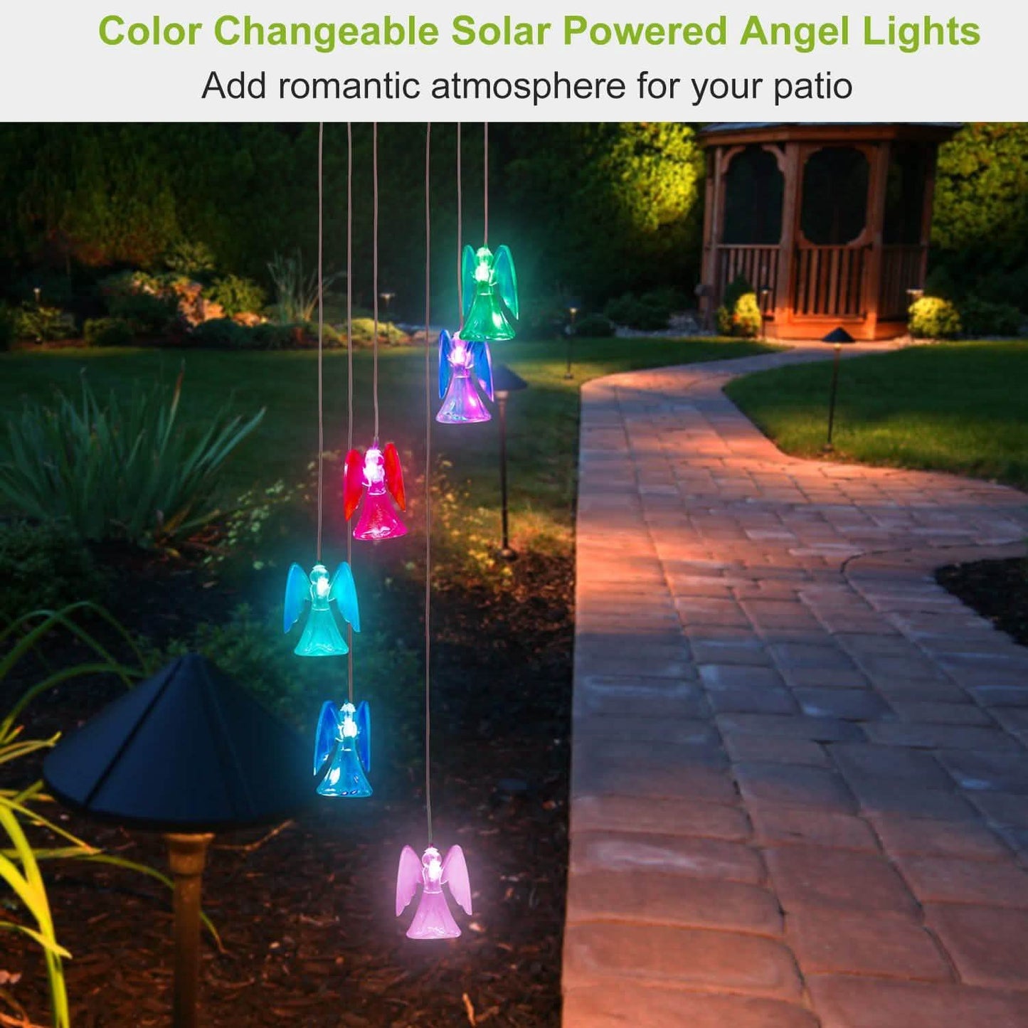 Solar Powered Angel Lights Wind Chimes LED Color Changing DailySale