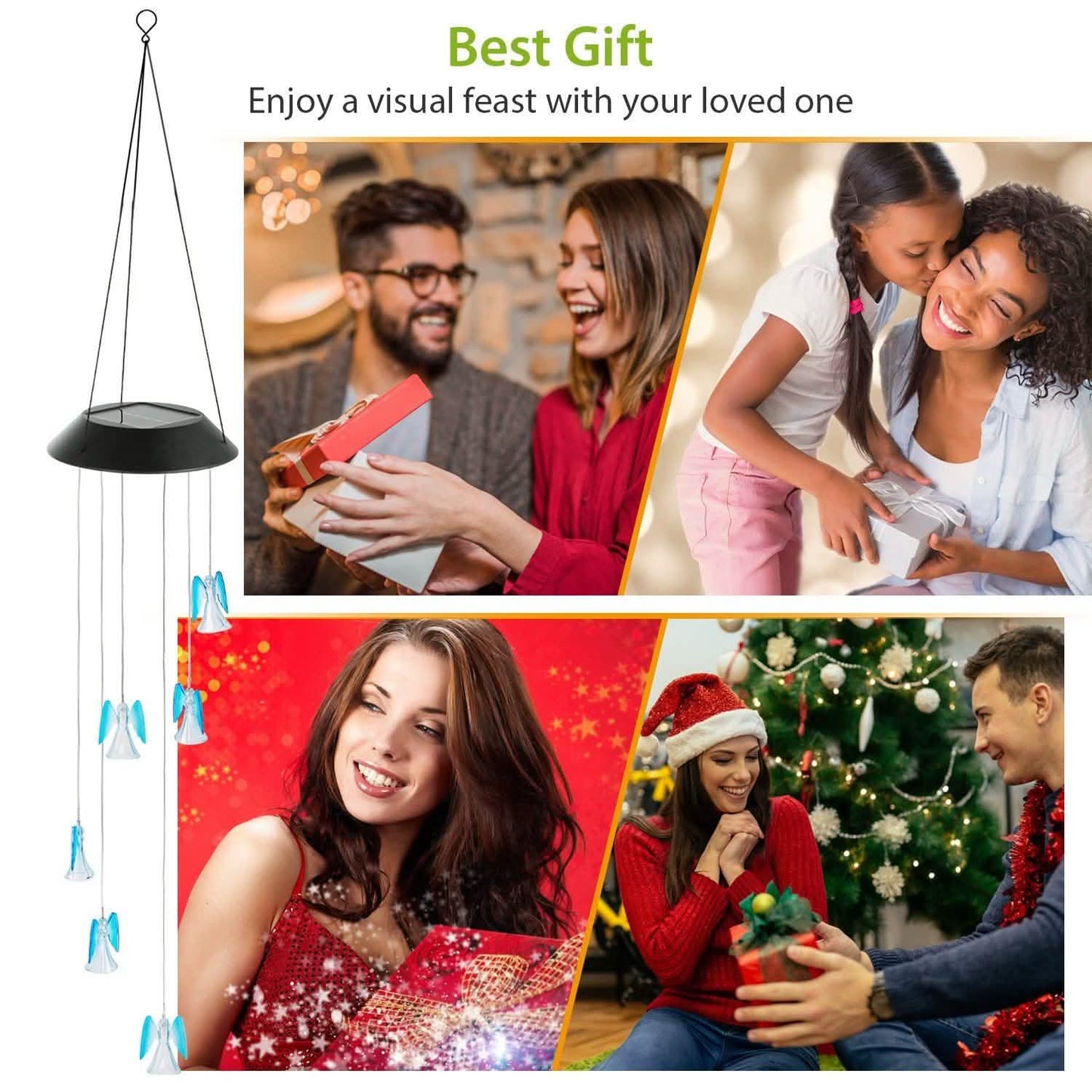 Solar Powered Angel Lights Wind Chimes LED Color Changing DailySale