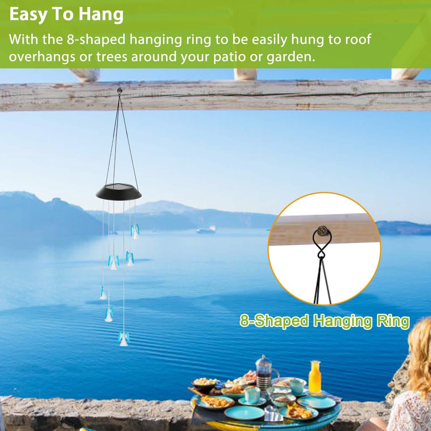 Solar Powered Angel Lights Wind Chimes LED Color Changing DailySale