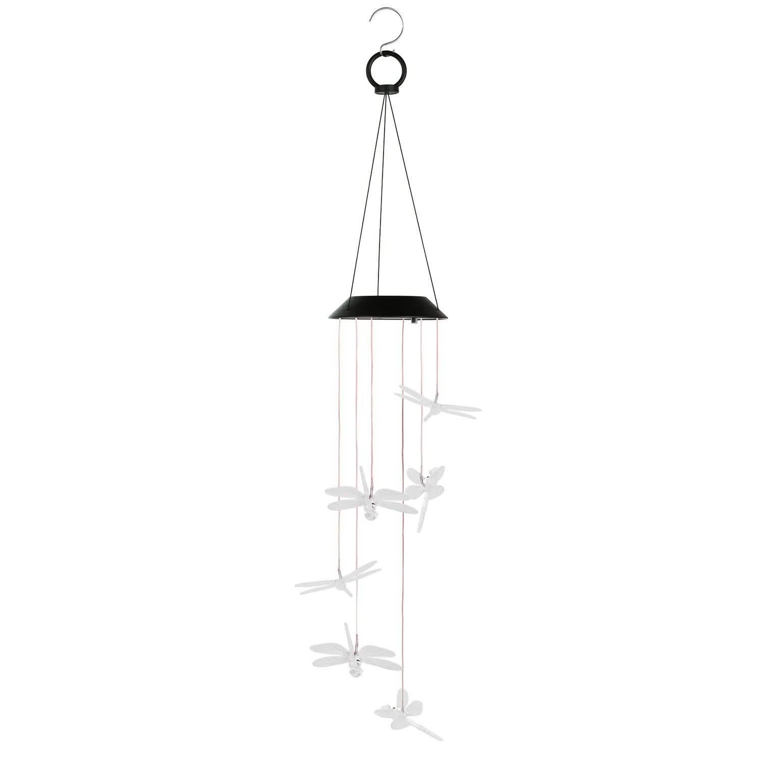 Solar Powered Dragonfly Lights Wind Chimes DailySale