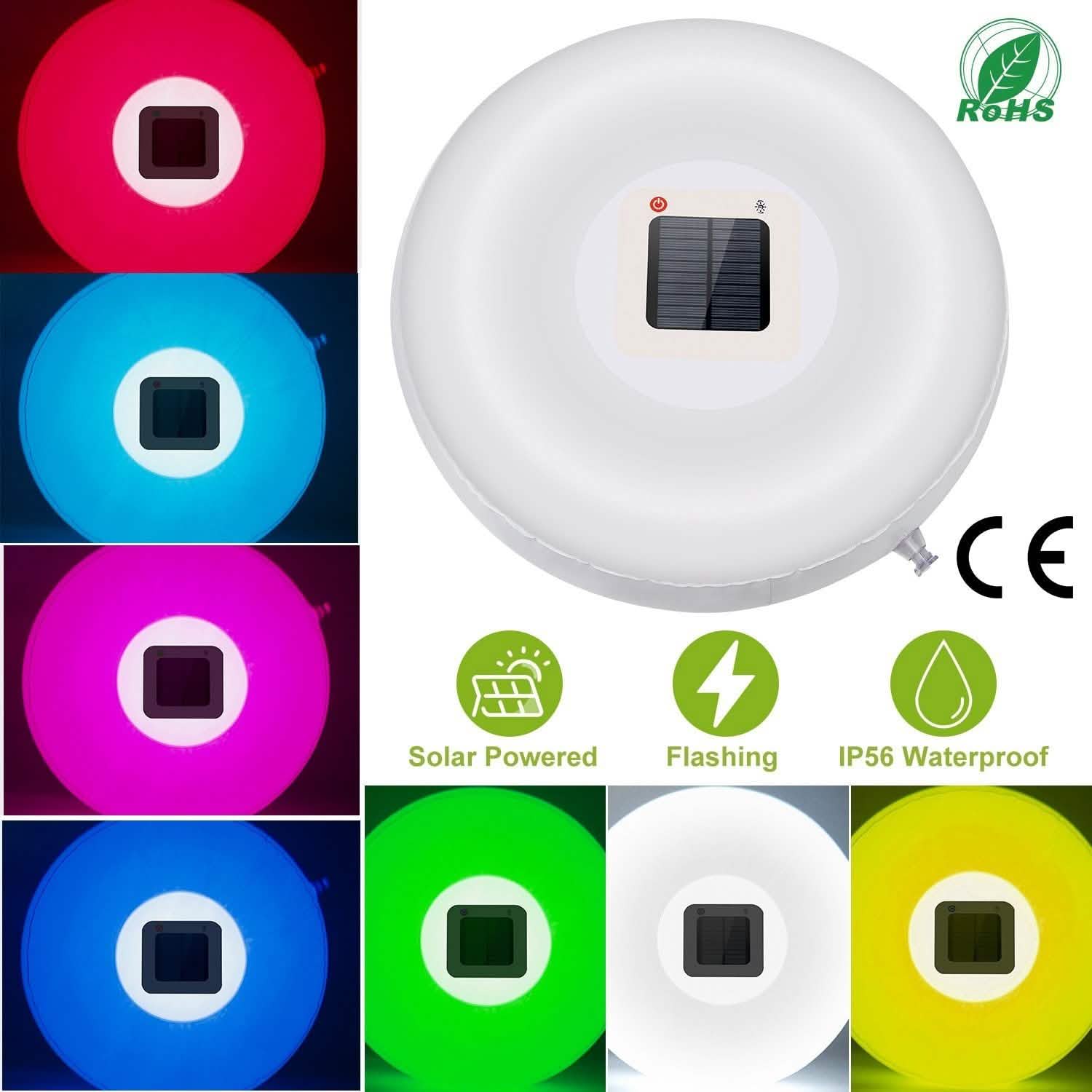 Solar Powered Floating Pool Lamps Light Sensor DailySale