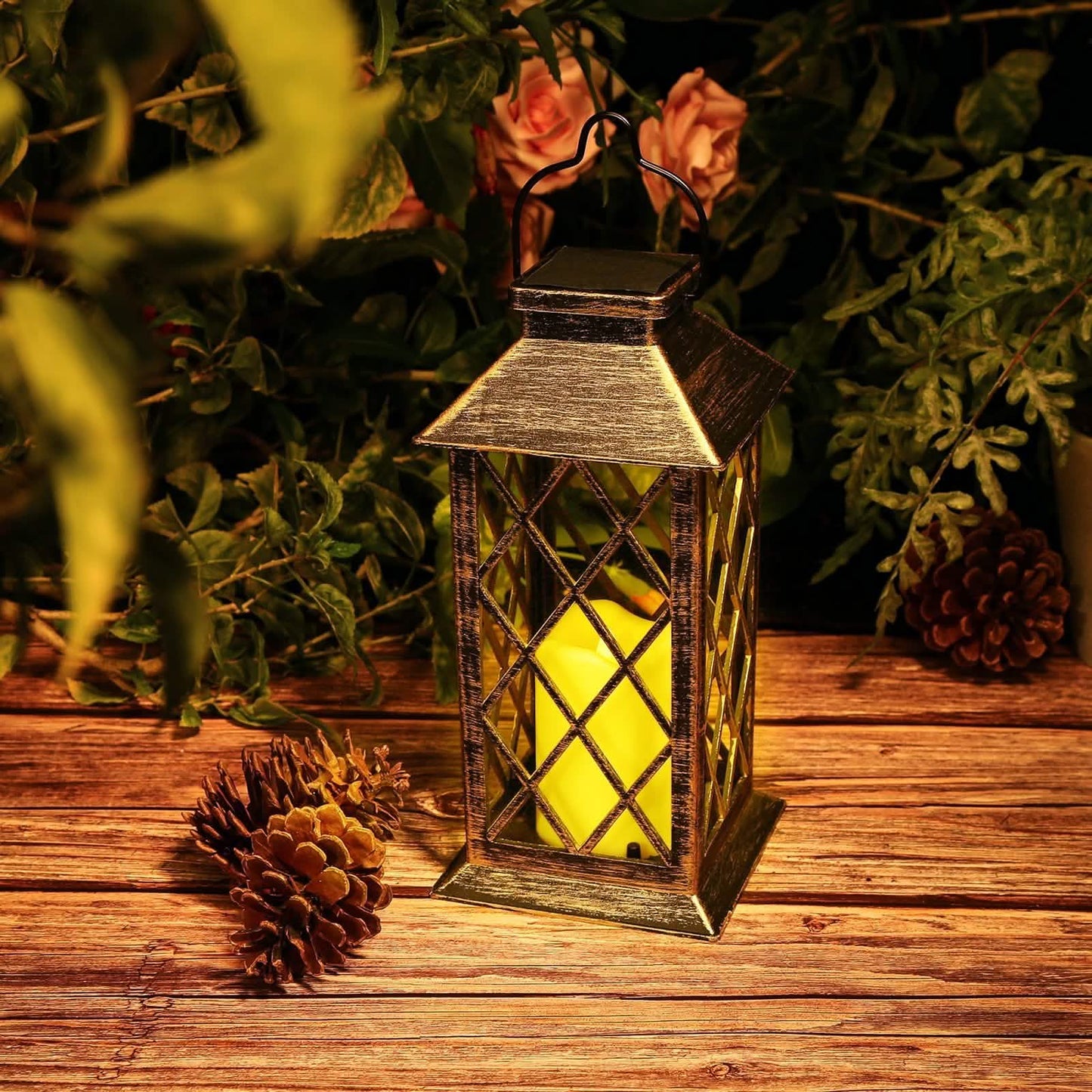 Solar Powered Led Outdoor Lantern Waterproof Candle Hanging Light DailySale