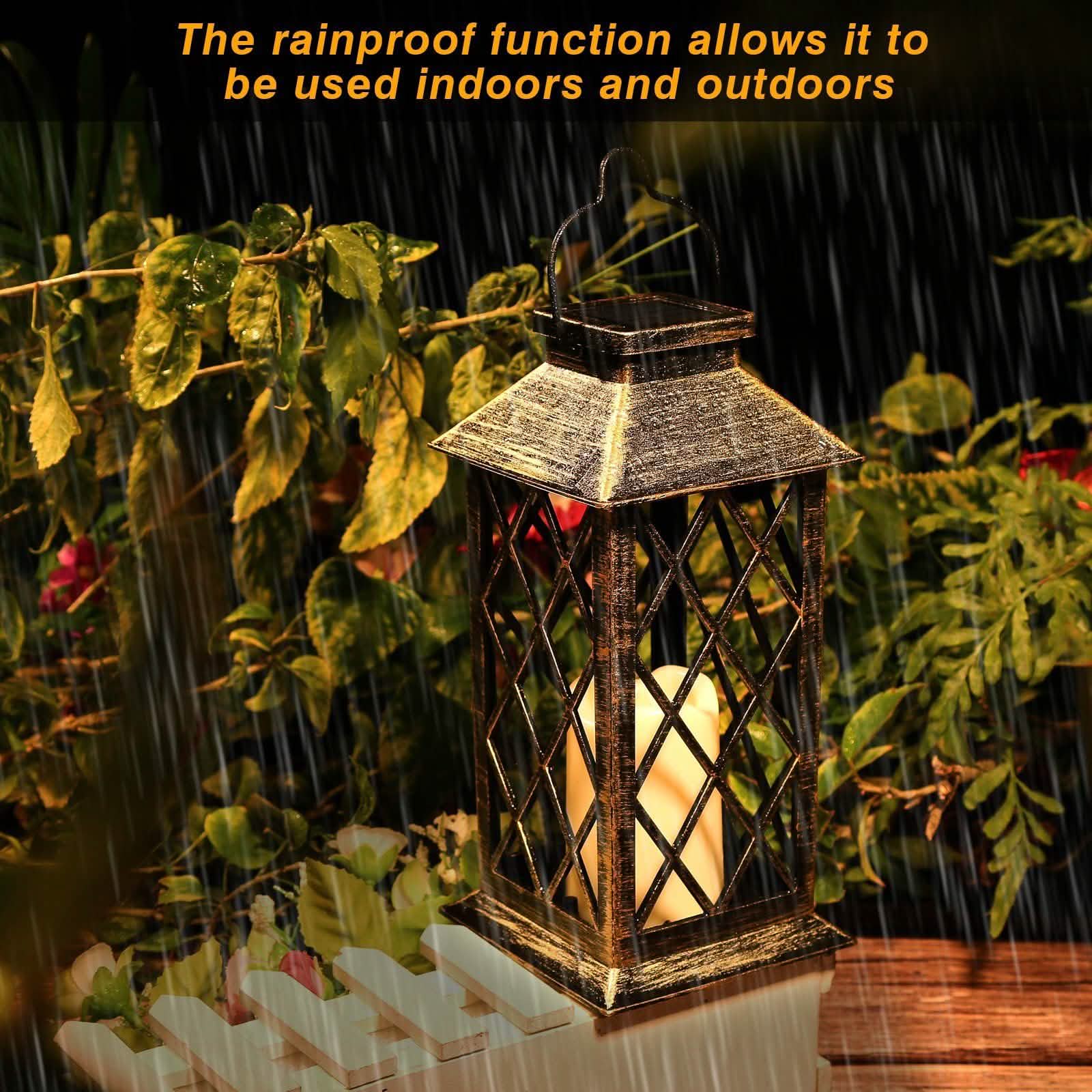 Solar Powered Led Outdoor Lantern Waterproof Candle Hanging Light DailySale