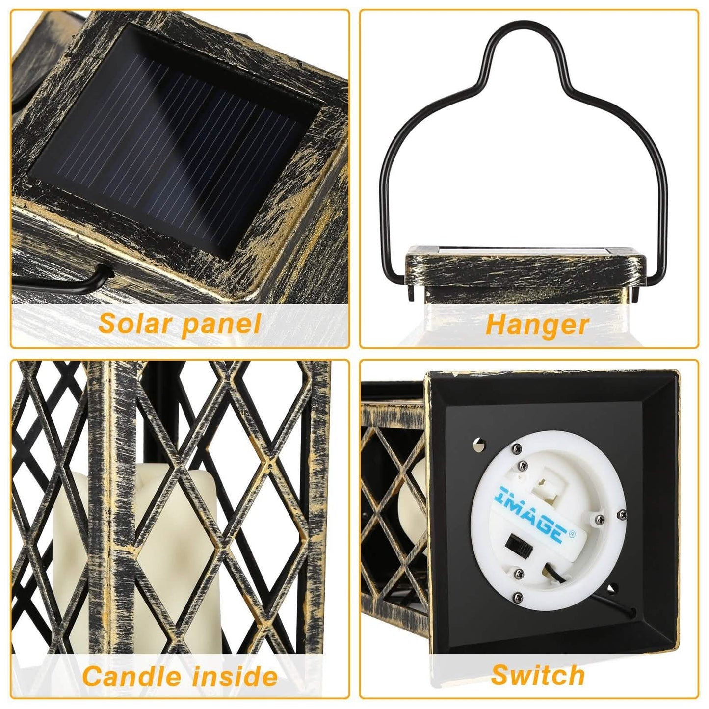 Solar Powered Led Outdoor Lantern Waterproof Candle Hanging Light DailySale