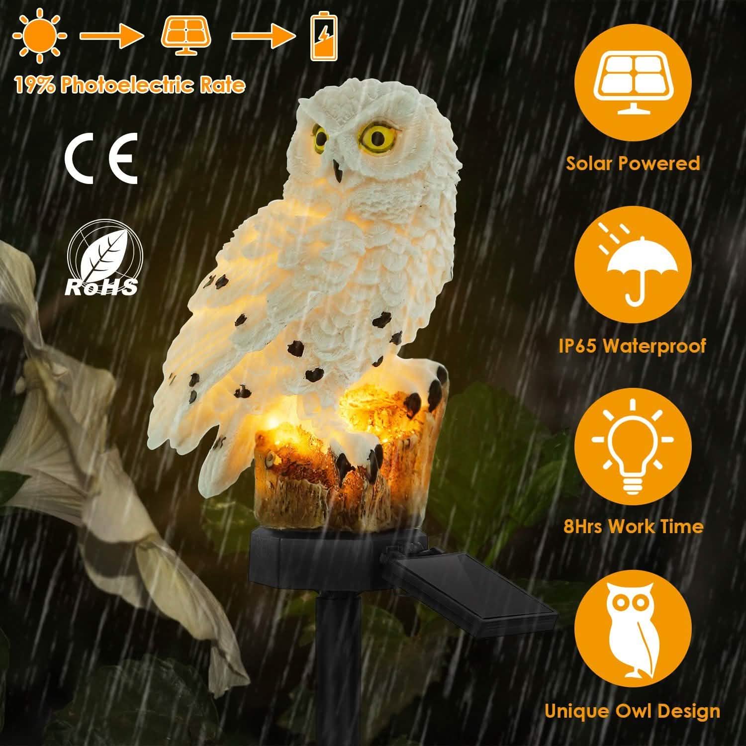 Solar Powered Owl Garden Light IP65 Waterproof DailySale