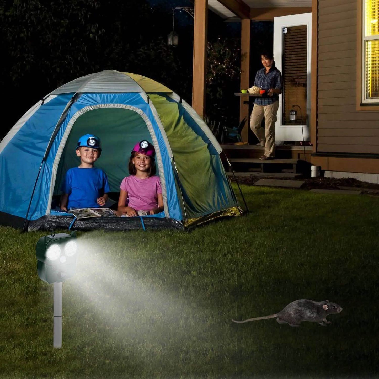 Solar Powered Ultrasonic Animal Repeller PIR Motion Sensor DailySale