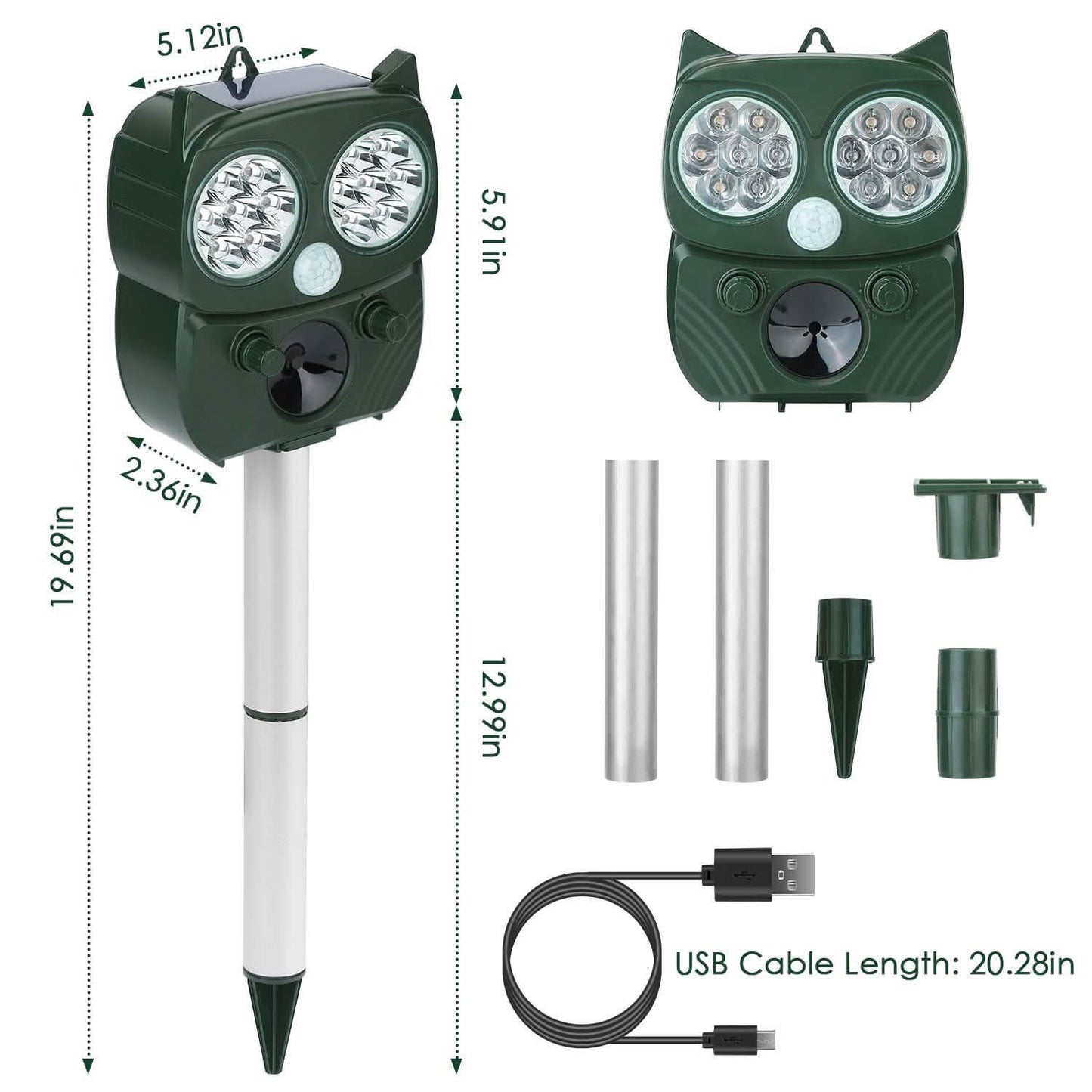 Solar Powered Ultrasonic Animal Repeller PIR Motion Sensor DailySale